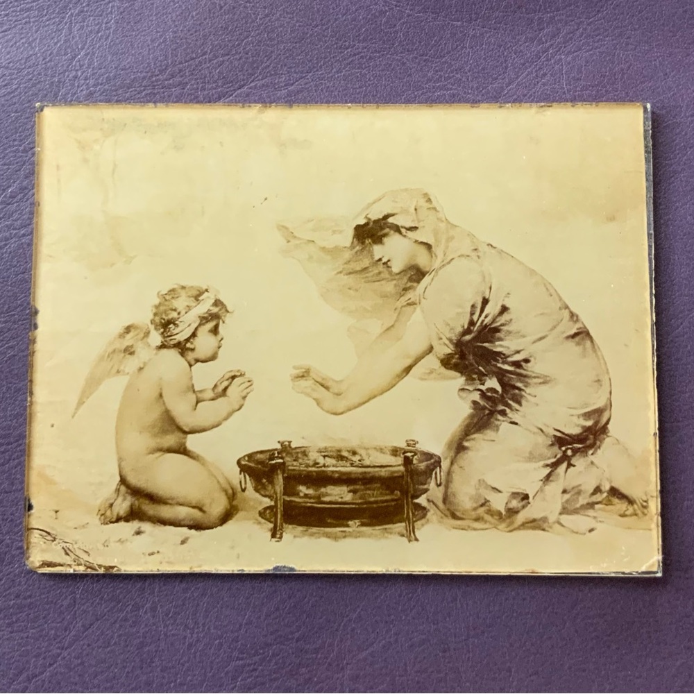 Antique Angel on Glass